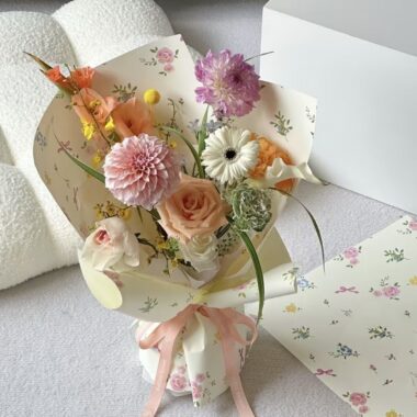 Colorful romantic waterproof floral wrapping paper for bouquets