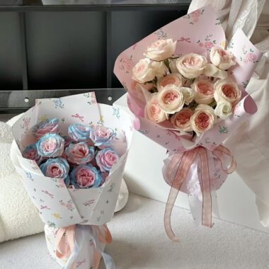 Colorful romantic waterproof floral wrapping paper for bouquets