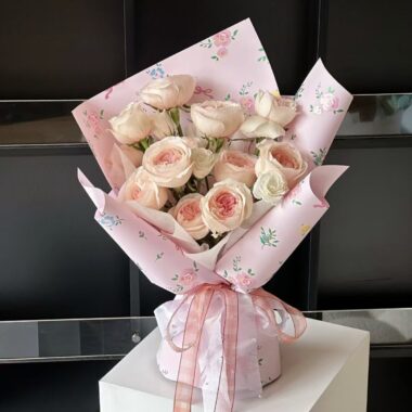 Colorful romantic waterproof floral wrapping paper for bouquets