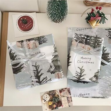 Cedar print creative Christmas wrapping paper design