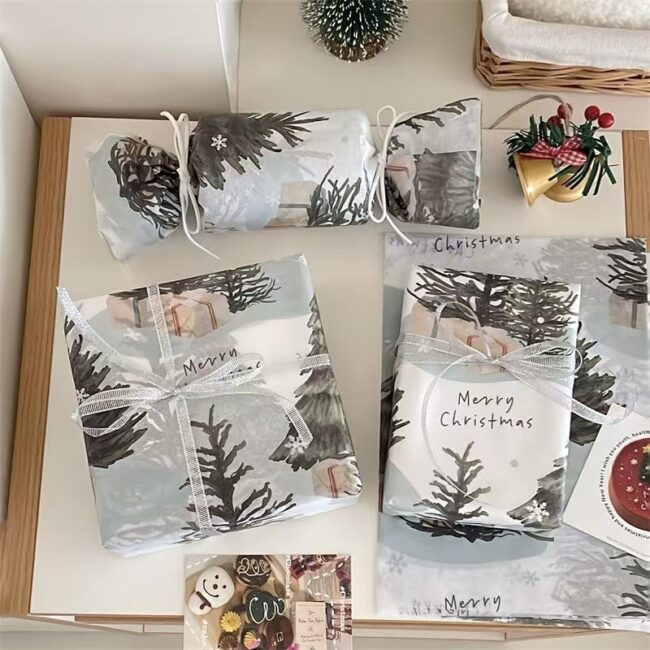 Cedar print creative Christmas wrapping paper design