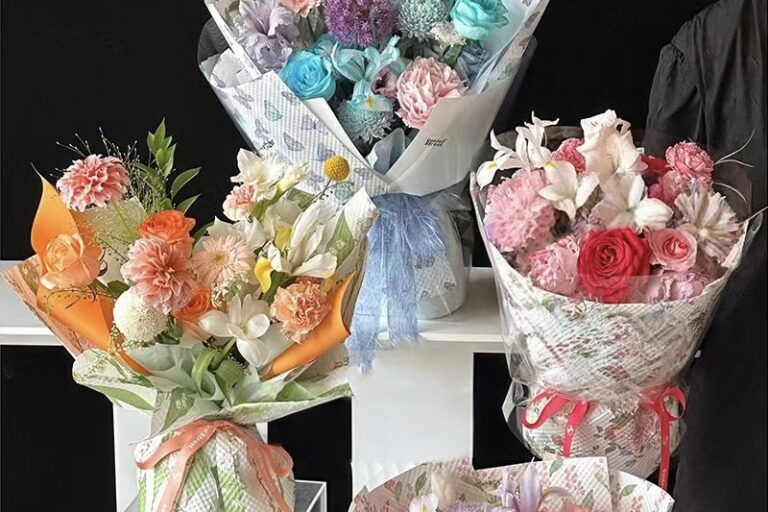 Elegant floral charm waterproof flower wrapping paper sheets