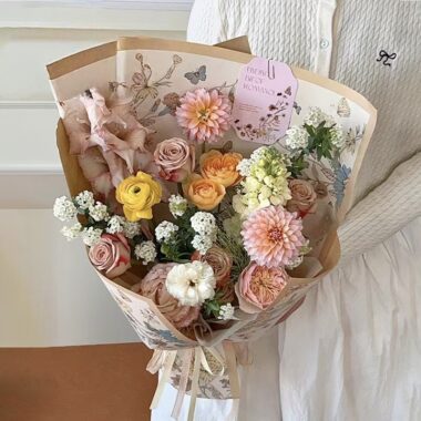 European floral pattern flower shop wrapping paper sheets