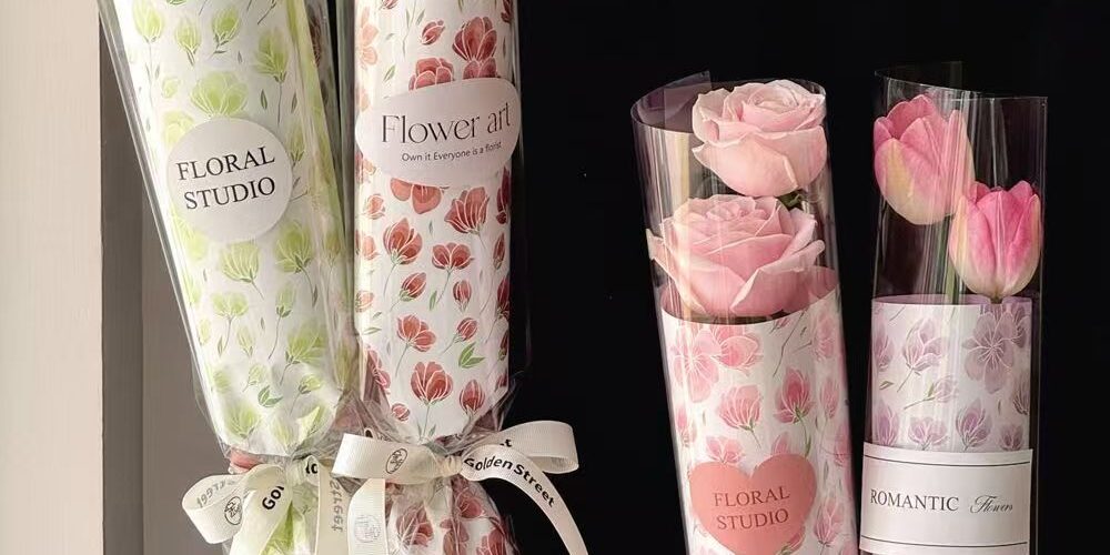 Fresh magnolia thick waterproof floral wrapping paper sheets