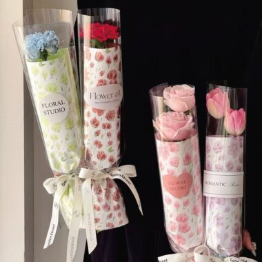 Fresh magnolia thick waterproof floral wrapping paper sheets