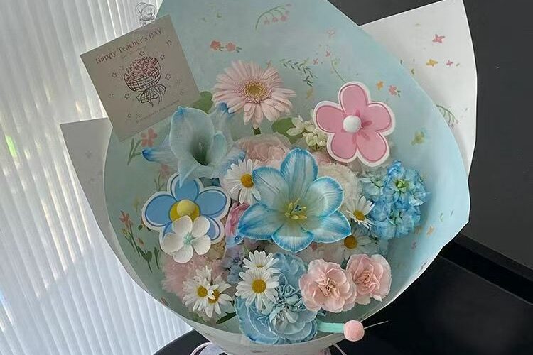 Fresh printed waterproof DIY floral flower wrapping paper