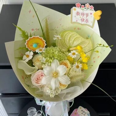 Fresh printed waterproof DIY floral flower wrapping paper