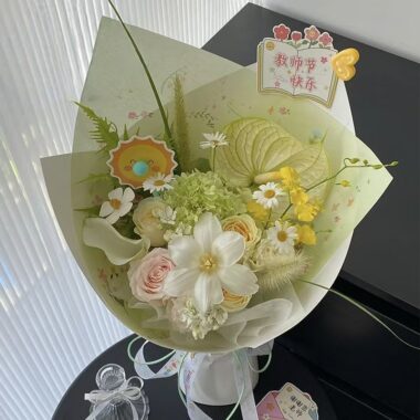 Fresh printed waterproof DIY floral flower wrapping paper