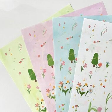 Fresh printed waterproof DIY floral flower wrapping paper