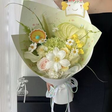 Fresh printed waterproof DIY floral flower wrapping paper