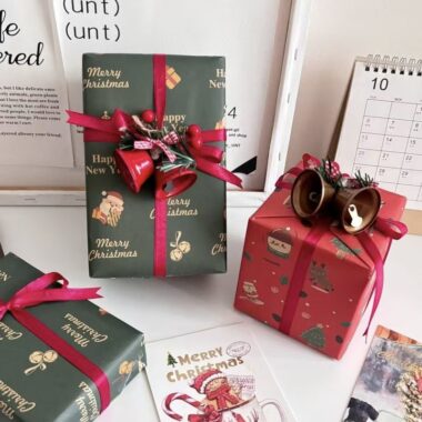 Large luxury kraft Christmas wrapping paper for gifts