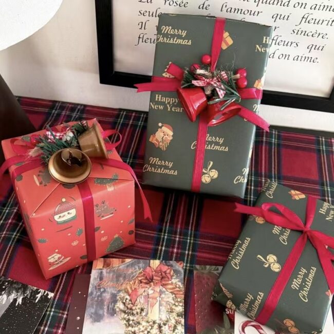 Large luxury kraft Christmas wrapping paper for gifts