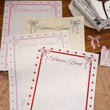 Luxury bow floral style flower wrapping paper sheets