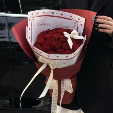 Luxury bow floral style flower wrapping paper sheets