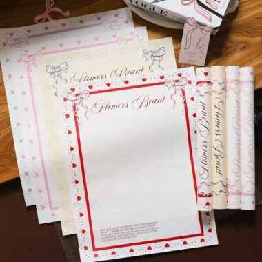 Luxury bow floral style flower wrapping paper sheets