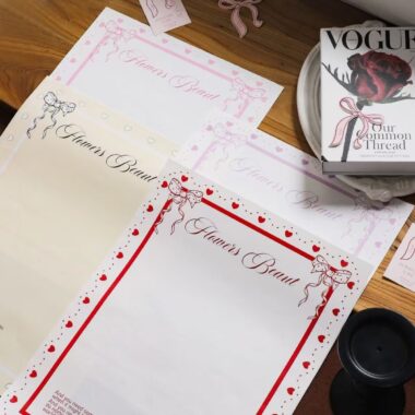 Luxury bow floral style flower wrapping paper sheets