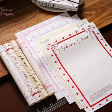 Luxury bow floral style flower wrapping paper sheets