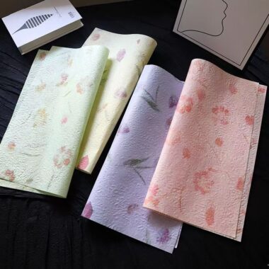 Luxury petal textured thick flower wrapping paper sheets