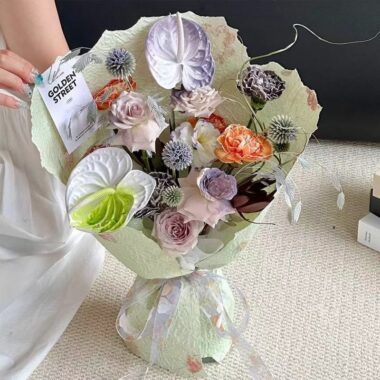 Luxury petal textured thick flower wrapping paper sheets