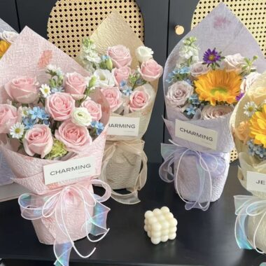 Luxury petal textured thick flower wrapping paper sheets