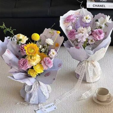 Luxury petal textured thick flower wrapping paper sheets