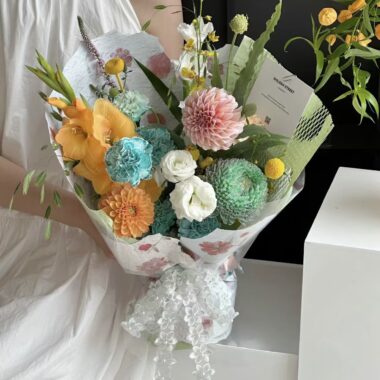 Petal texture flat kraft floral flower wrapping paper