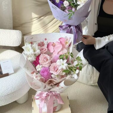 Petal texture flat kraft floral flower wrapping paper