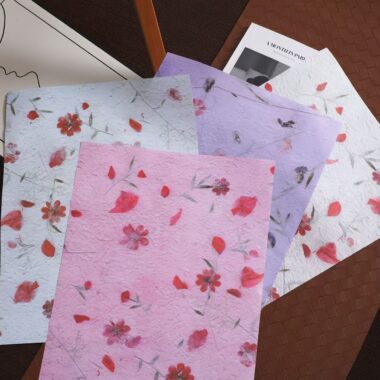 Petal texture flat kraft floral flower wrapping paper