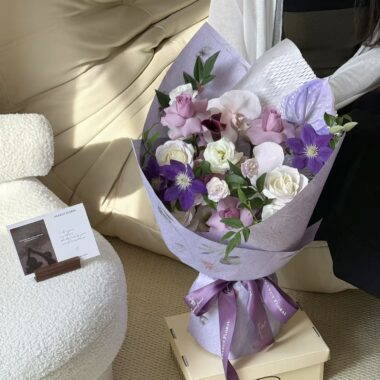 Petal texture flat kraft floral flower wrapping paper