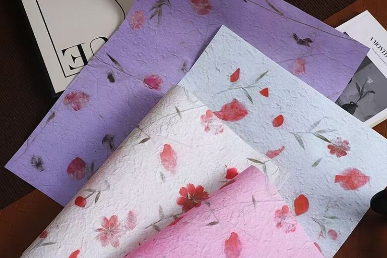 Petal texture flat kraft floral flower wrapping paper