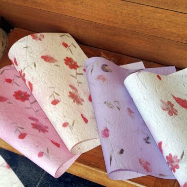 Petal texture flat kraft floral flower wrapping paper