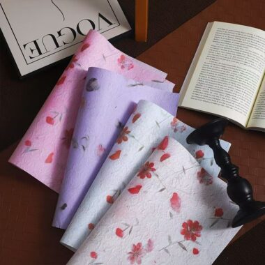 Petal texture flat kraft floral flower wrapping paper