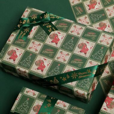 Premium Christmas wrapping paper with festive patterns