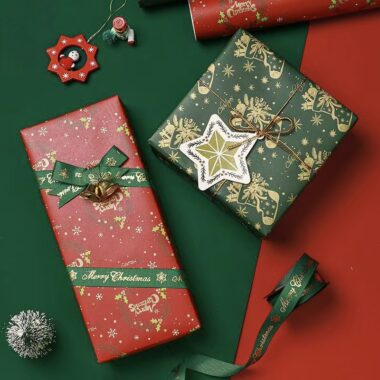 Premium Christmas wrapping paper with festive patterns