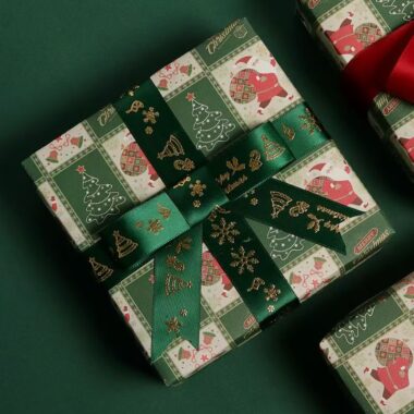Premium Christmas wrapping paper with festive patterns