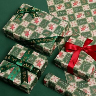 Premium Christmas wrapping paper with festive patterns