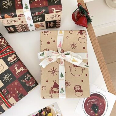Large premium kraft Christmas gift wrapping paper sheets