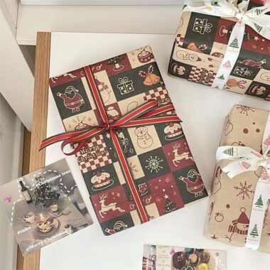 Large premium kraft Christmas gift wrapping paper sheets