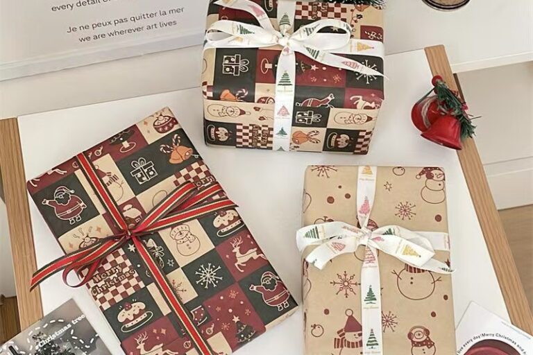 Large premium kraft Christmas gift wrapping paper sheets