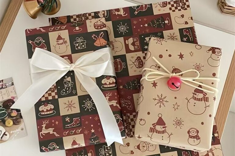 Thick kraft Christmas wrapping paper for festive gifts