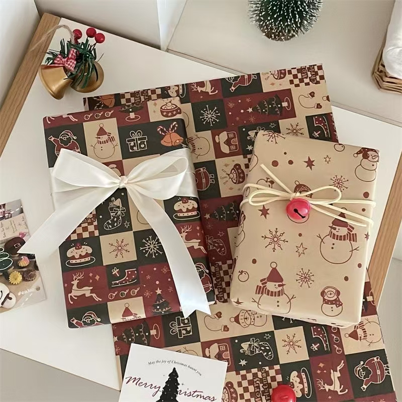 Thick kraft Christmas wrapping paper for festive gifts