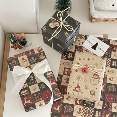 Thick kraft Christmas wrapping paper for festive gifts