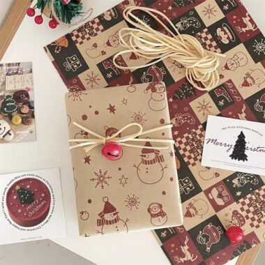 Thick kraft Christmas wrapping paper for festive gifts