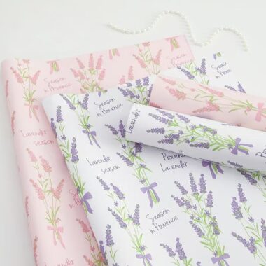 Premium lavender DIY floral flower wrapping paper sheets