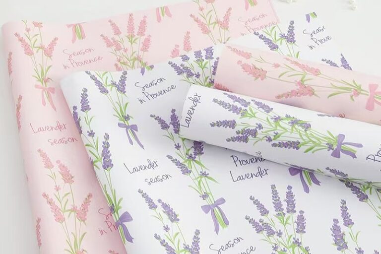 Premium lavender DIY floral flower wrapping paper sheets