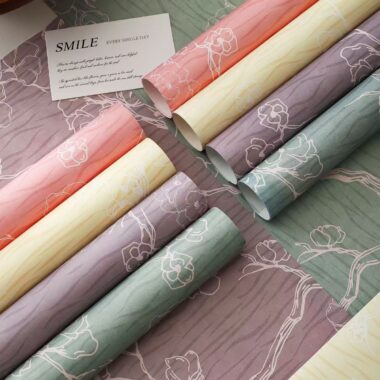 Premium vintage floral style flower wrapping paper sheets
