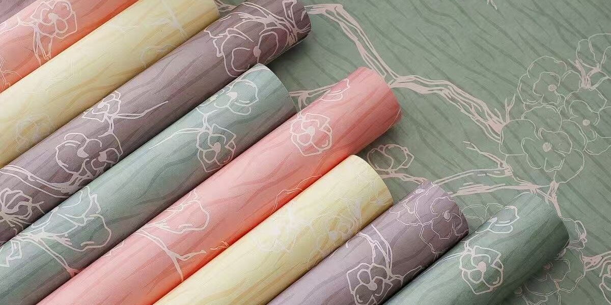 Premium vintage floral style flower wrapping paper sheets