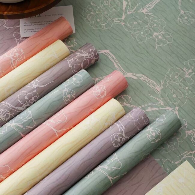 Premium vintage floral style flower wrapping paper sheets