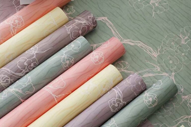 Premium vintage floral style flower wrapping paper sheets