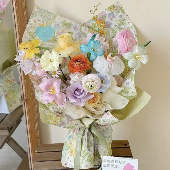 Printed kraft florist flower wrapping paper sheets